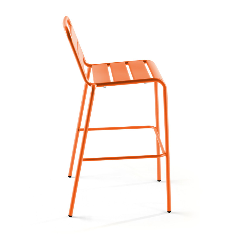 Chaise haute en métal empilable ORANGE (4/6)