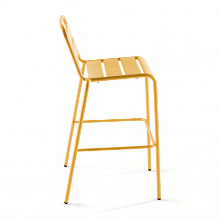 Chaise haute en métal empilable JAUNE (4/6)