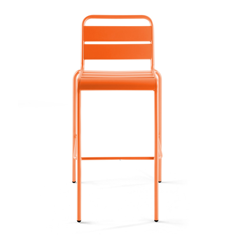 Tabouret haut en métal empilable ORANGE (5/6)