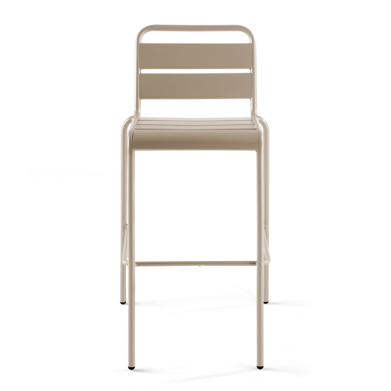 Tabouret haut en métal empilable TAUPE (5/6)