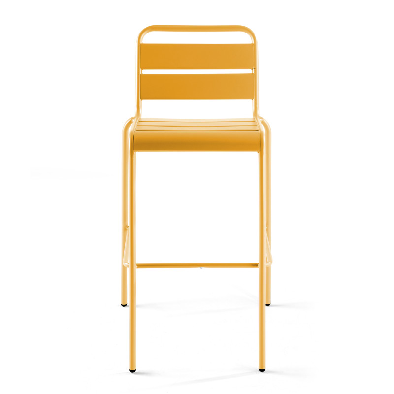 Tabouret haut en métal empilable JAUNE (5/6)