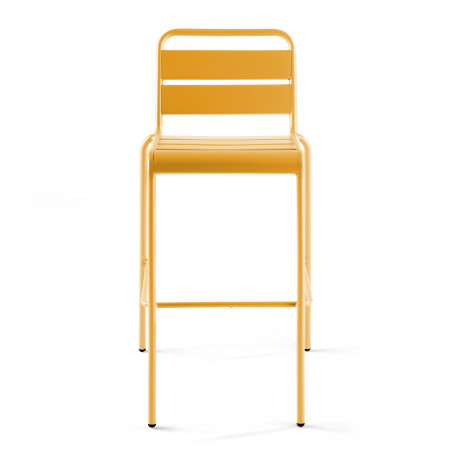 Tabouret haut en métal empilable JAUNE (5/6)