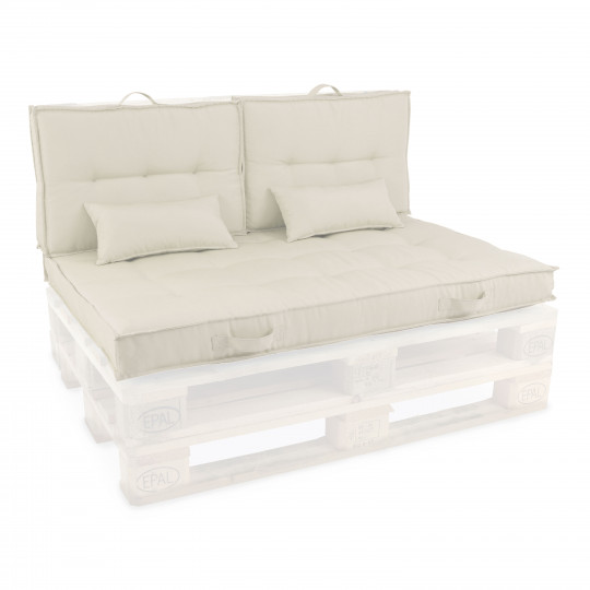 Coussins matelassés pour palette ECRU