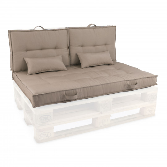 Coussins matelassés pour palette TAUPE