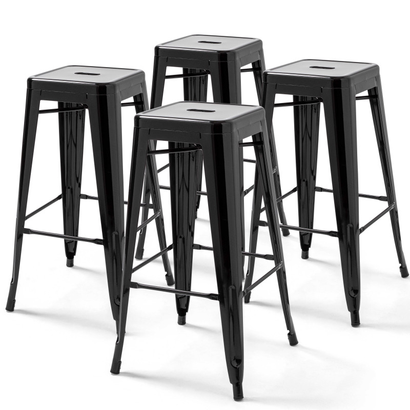 Lot de 2 Tabouret de Bar Industriel Réglable en Hauteur de 60-80cm avec Lot de 2 Tabouret de Bar Industriel Réglable en Hauteur de 60-80cm avec