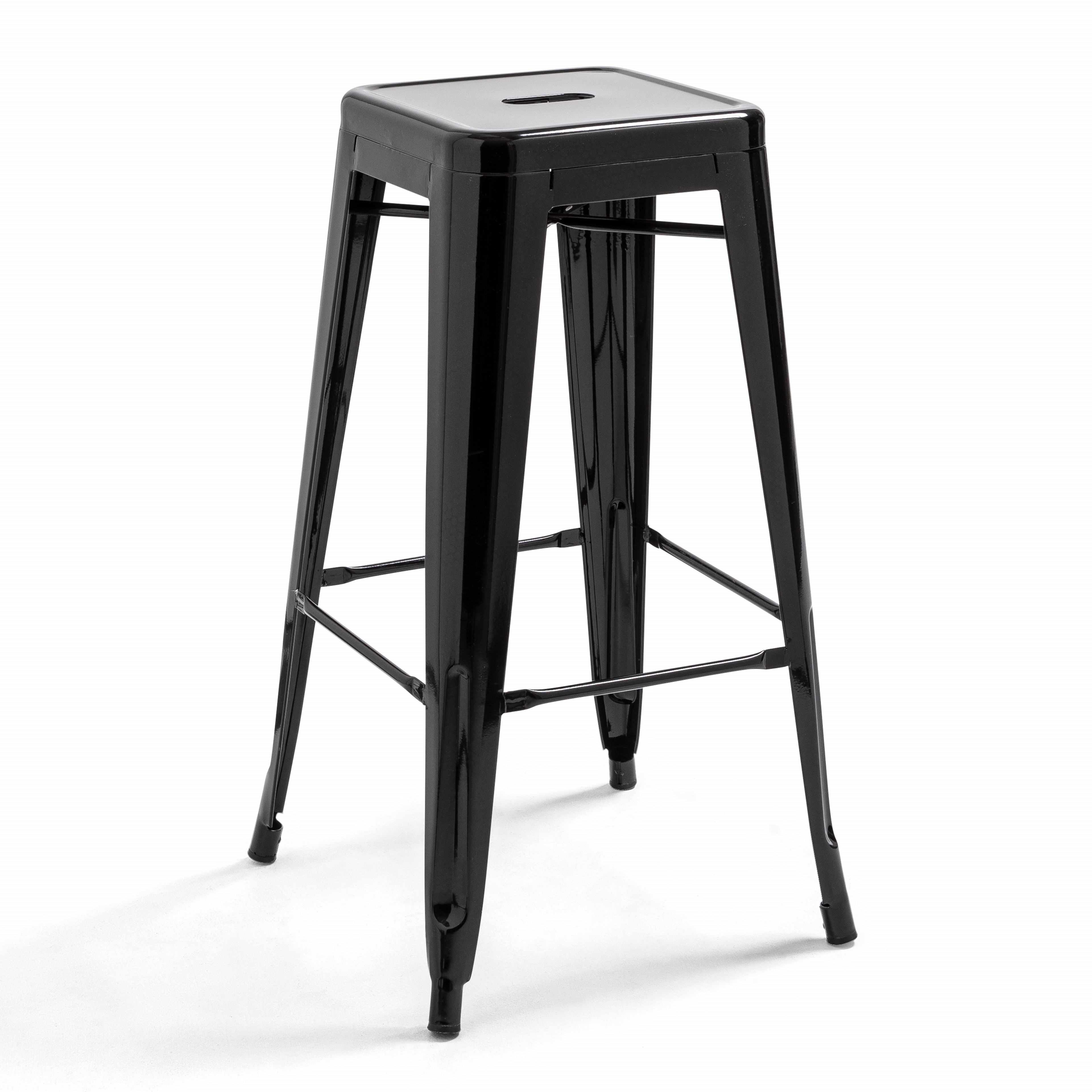 Lot De 2 Tabourets De Bar Noirs – Hauteur 75 Cm – Usage Professionnel Ou Maison