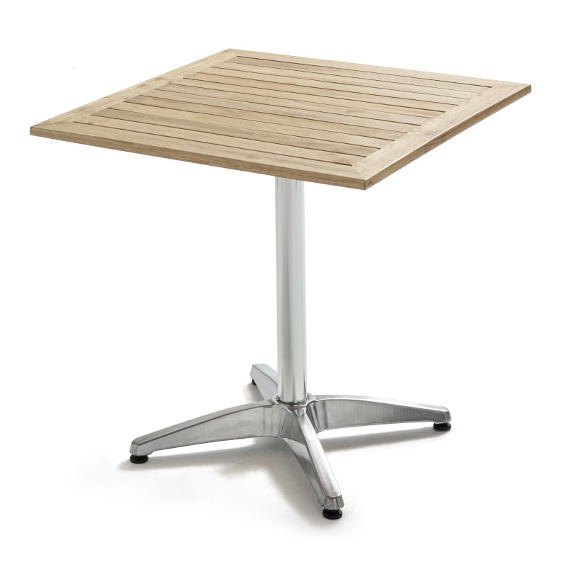 Table brasserie plateau bois et pied alu