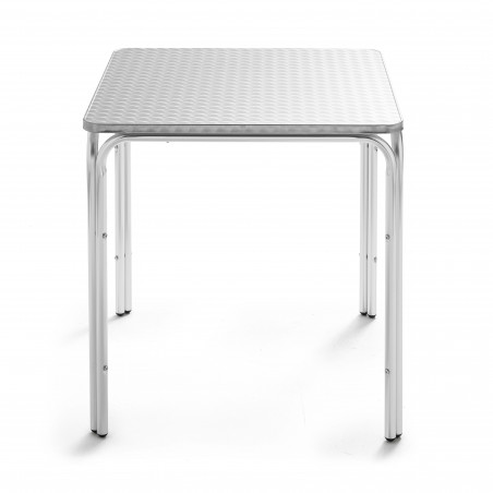 Table bistro carrée en alu