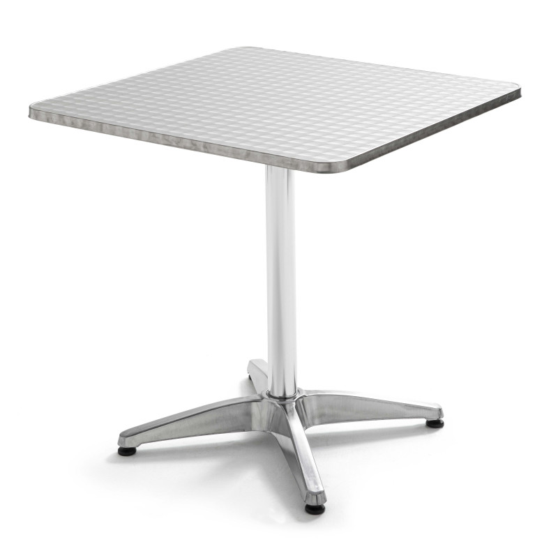 Table carrée alu pied central CHR