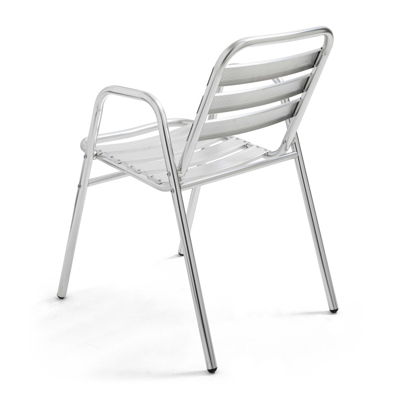 Chaise café bistro en alu avec accoudoir