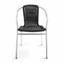 Fauteuil café restaurant en aluminium et résine noire