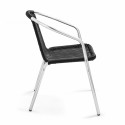 Chaise  en alu et résine noire pour café restaurant