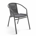 Chaise café restaurant en aluminium et résine grise