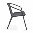 Chaise en alu et résine grise pour café restaurant