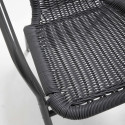 Chaise en alu et résine grise pour café bistro