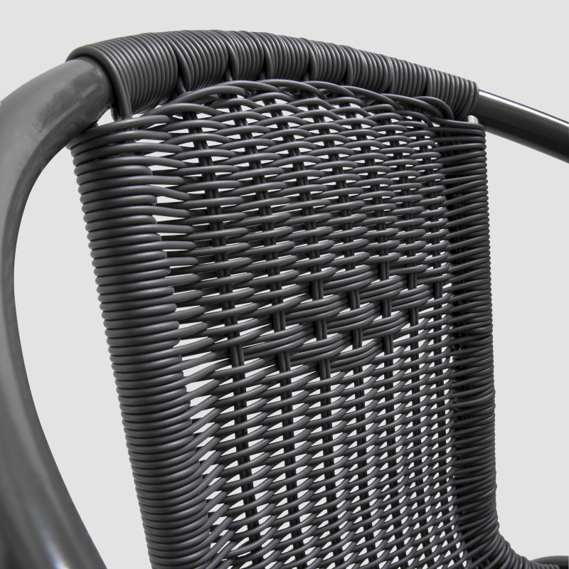 Chaise en alu et résine grise pour brasserie