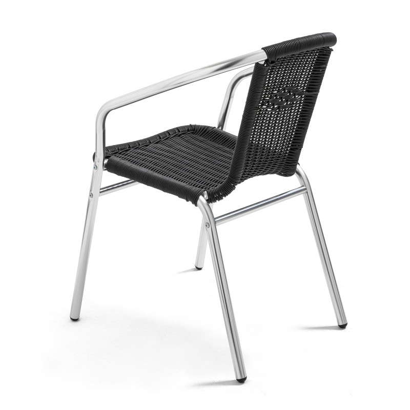 Chaise de jardin en aluminium et résine tressée