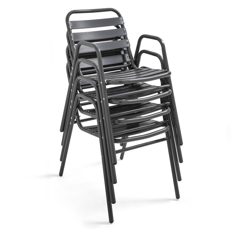 Chaise terrasse chr en alu gris anthracite (3/7)