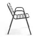 Chaise terrasse restaurant alu gris anthracite