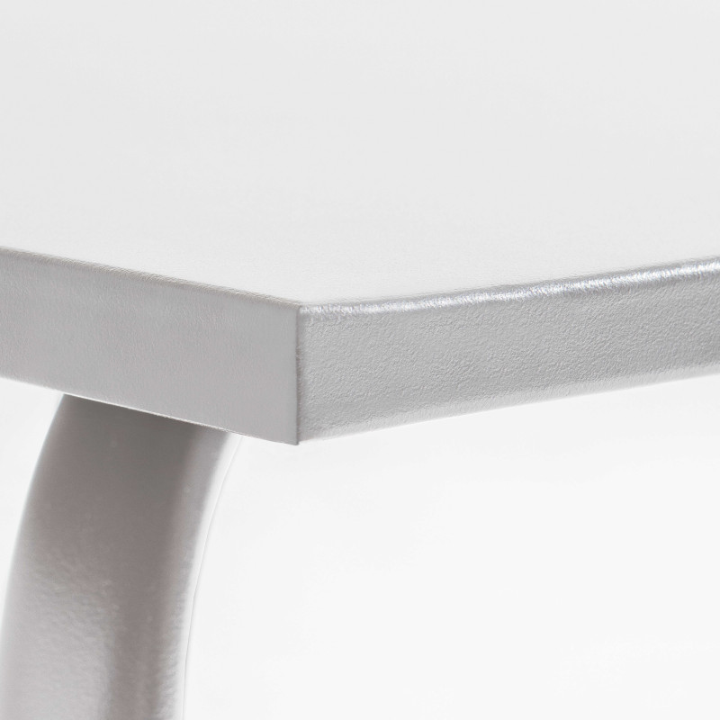 Zoom Table Terrasse blanche Metal