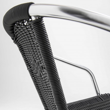 Chaise terrasse restaurant brasserie en résine noire