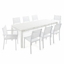 Salon de jardin table extensible 8 places blanche