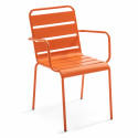 Chaise en métal ORANGE salle à manger
