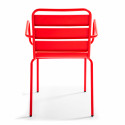 Fauteuil métal ROUGE salle à manger