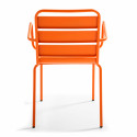 Fauteuil métal ORANGE salle à manger