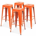 Lot de 4 tabourets en métal ORANGE