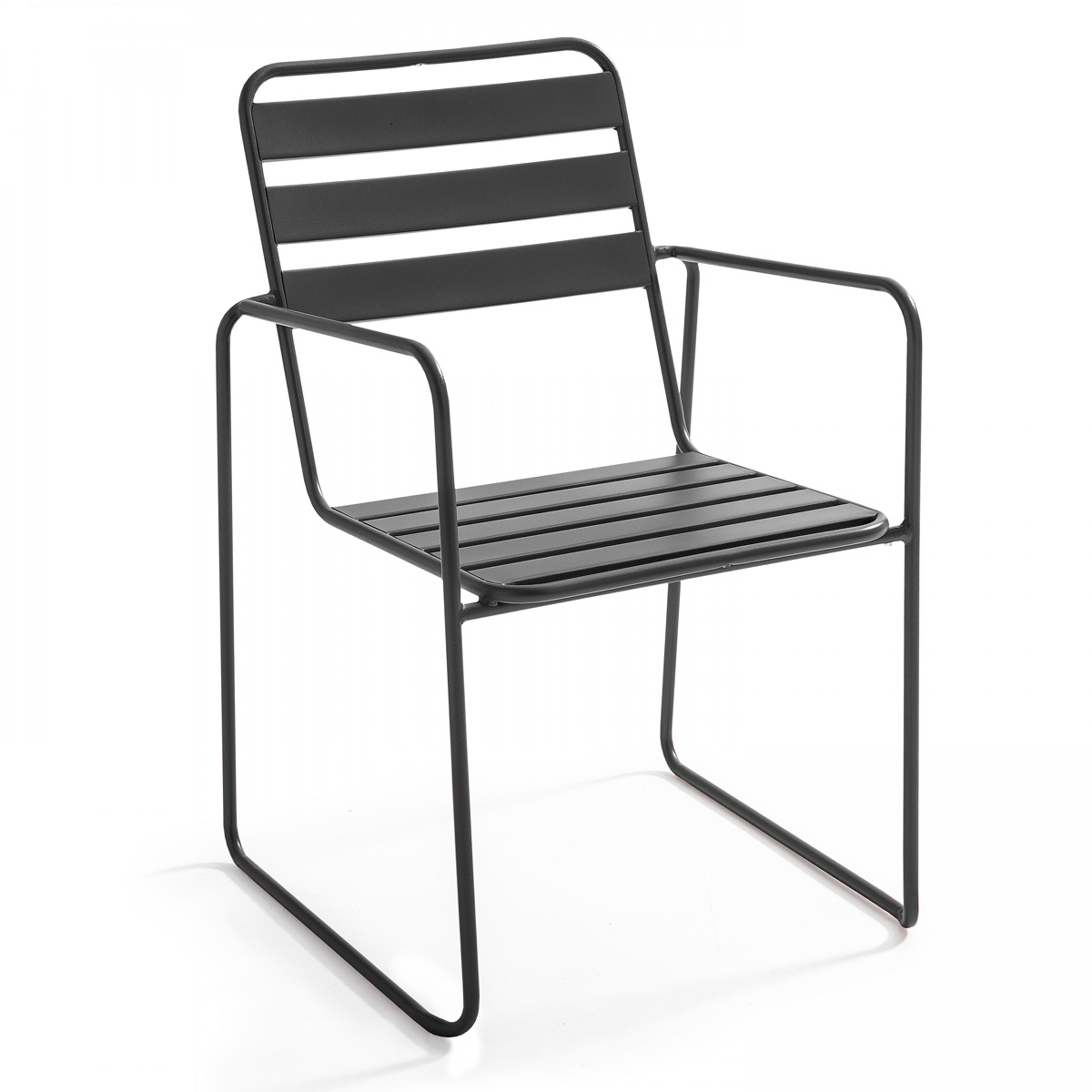 Chaise en métal avec accoudoirs design
