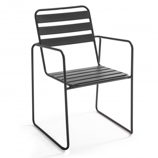 Chaise GRISE en métal intérieur salle à manger