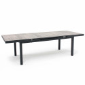 Grande table extensible plateau céramique effet bois