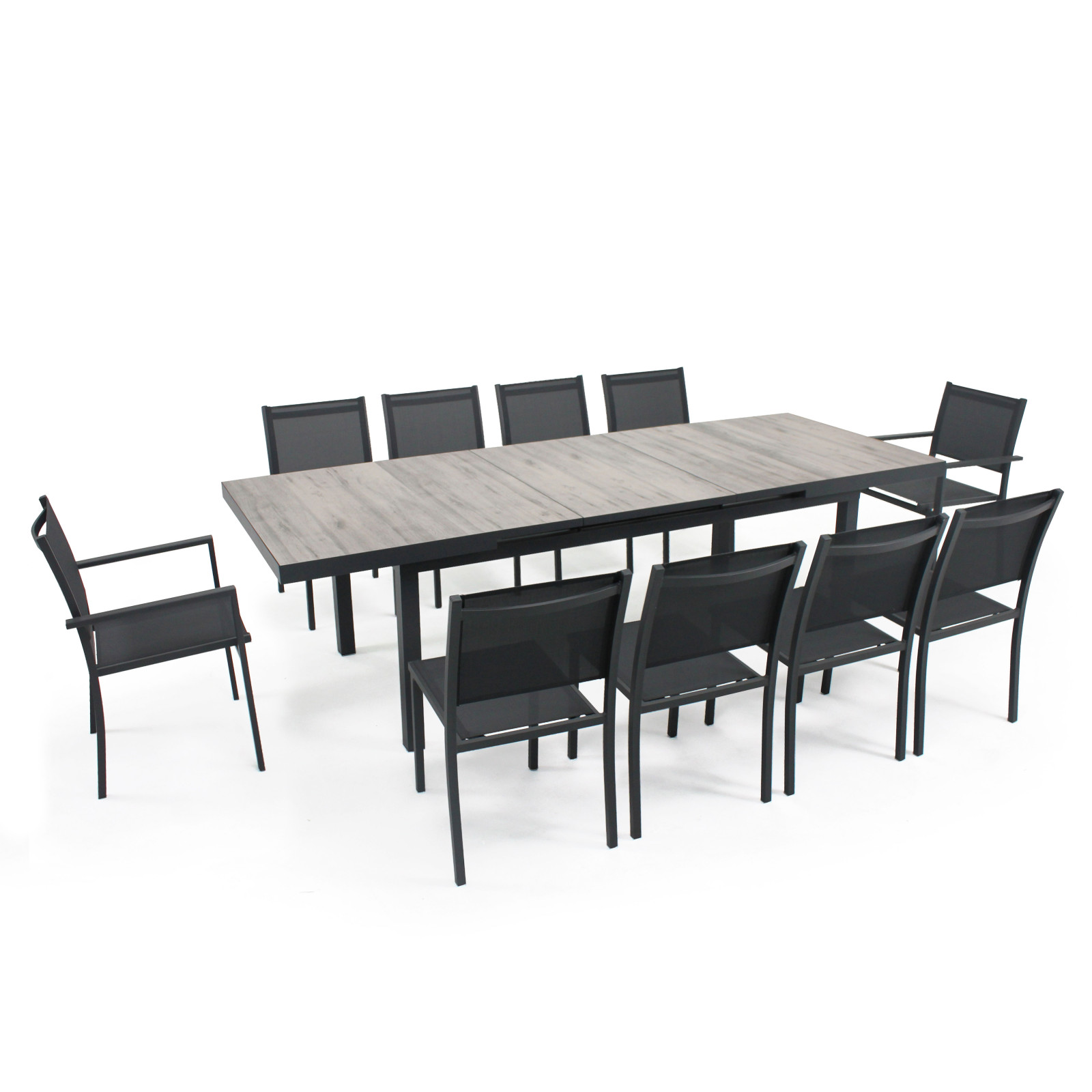 Table extensible de jardin céramique effet bois Table extensible de jardin céramique effet bois