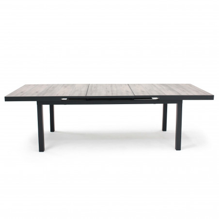 Table extensible plateau céramique effet bois
