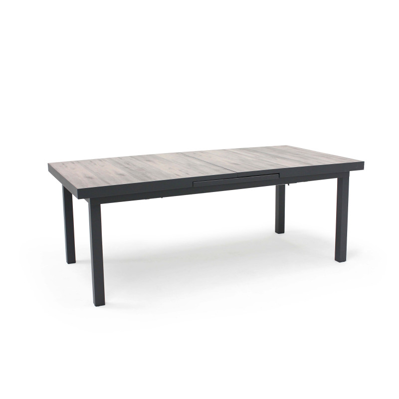 Table extensible 10 places plateau céramique effet bois