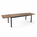 Grande table de jardin extensible plateau bois