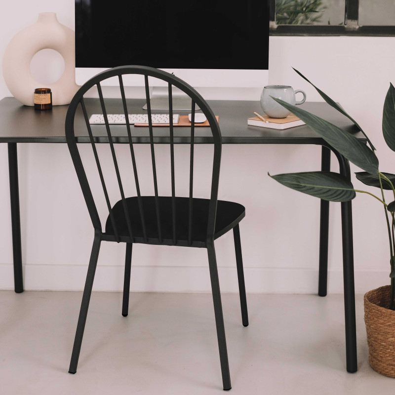 Chaise en métal rétro bureau