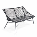 Canapé de jardin filaire noir 2 places