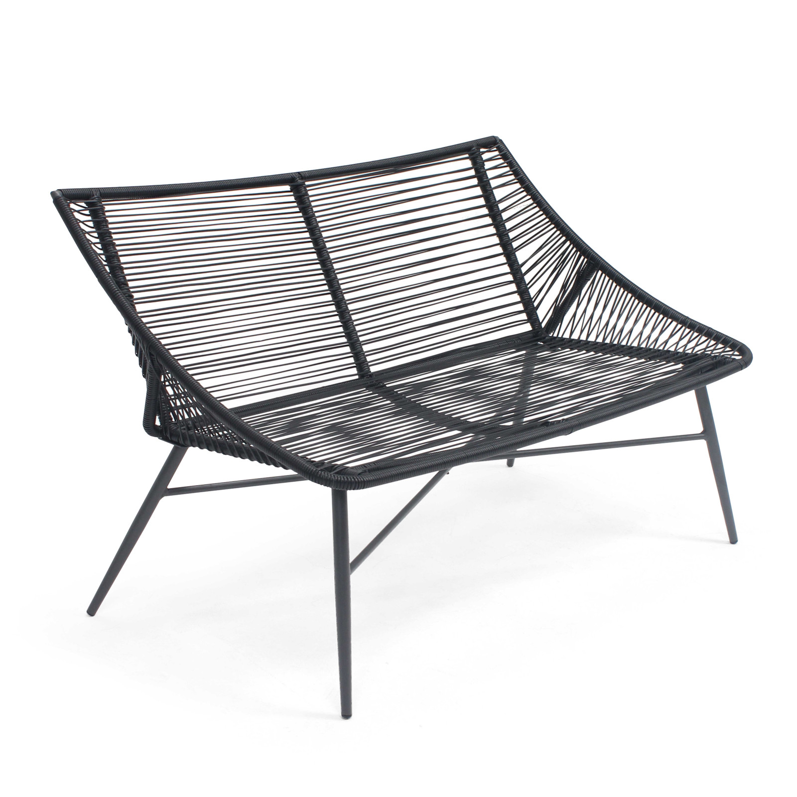 Canapé de jardin filaire noir 2 places Canapé de jardin filaire noir 2 places