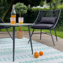 Salon de jardin 6 personnes rotin pvc noir