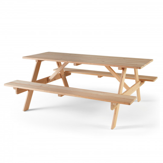 Table de pique-nique en bois légère et robuste 6 places | Oviala