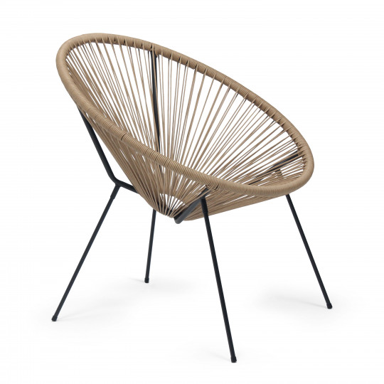 Fauteuil oeuf rétro MARRON NATUREL