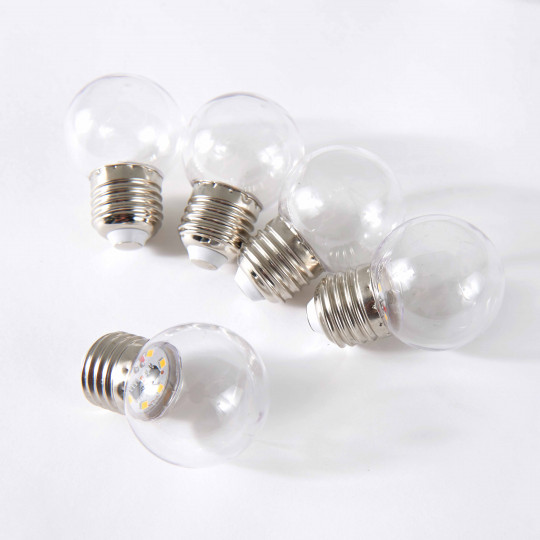 Lot de 5 ampoules transparentes pour guirlande lumineuse extérieure
