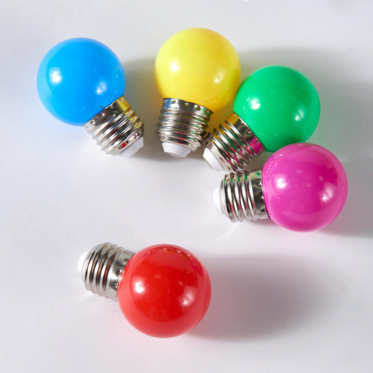 Lot de 5 ampoules couleurs pour guirlande lumineuse extérieure