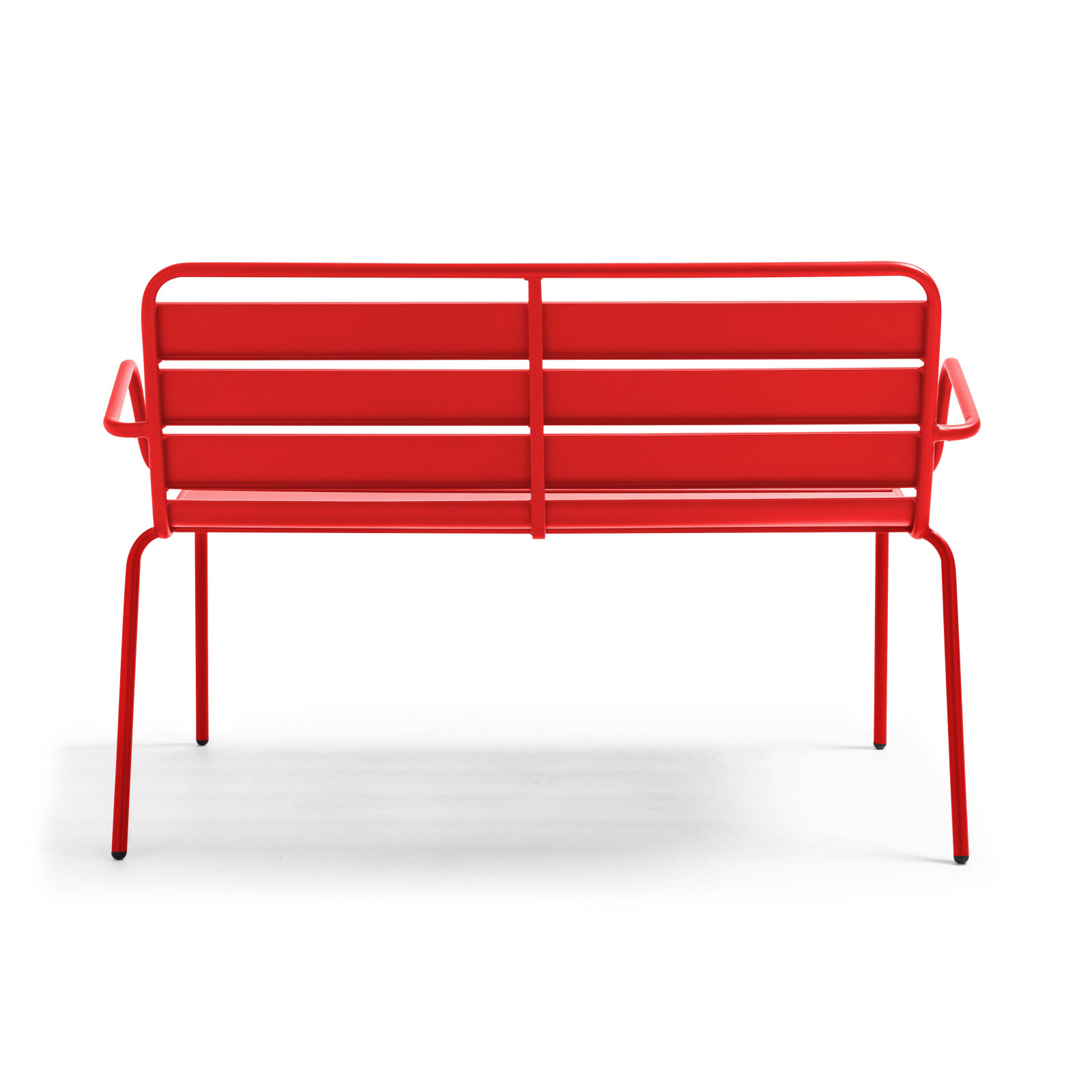 Banc de jardin rouge en métal