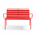Banc métal de jardin rouge