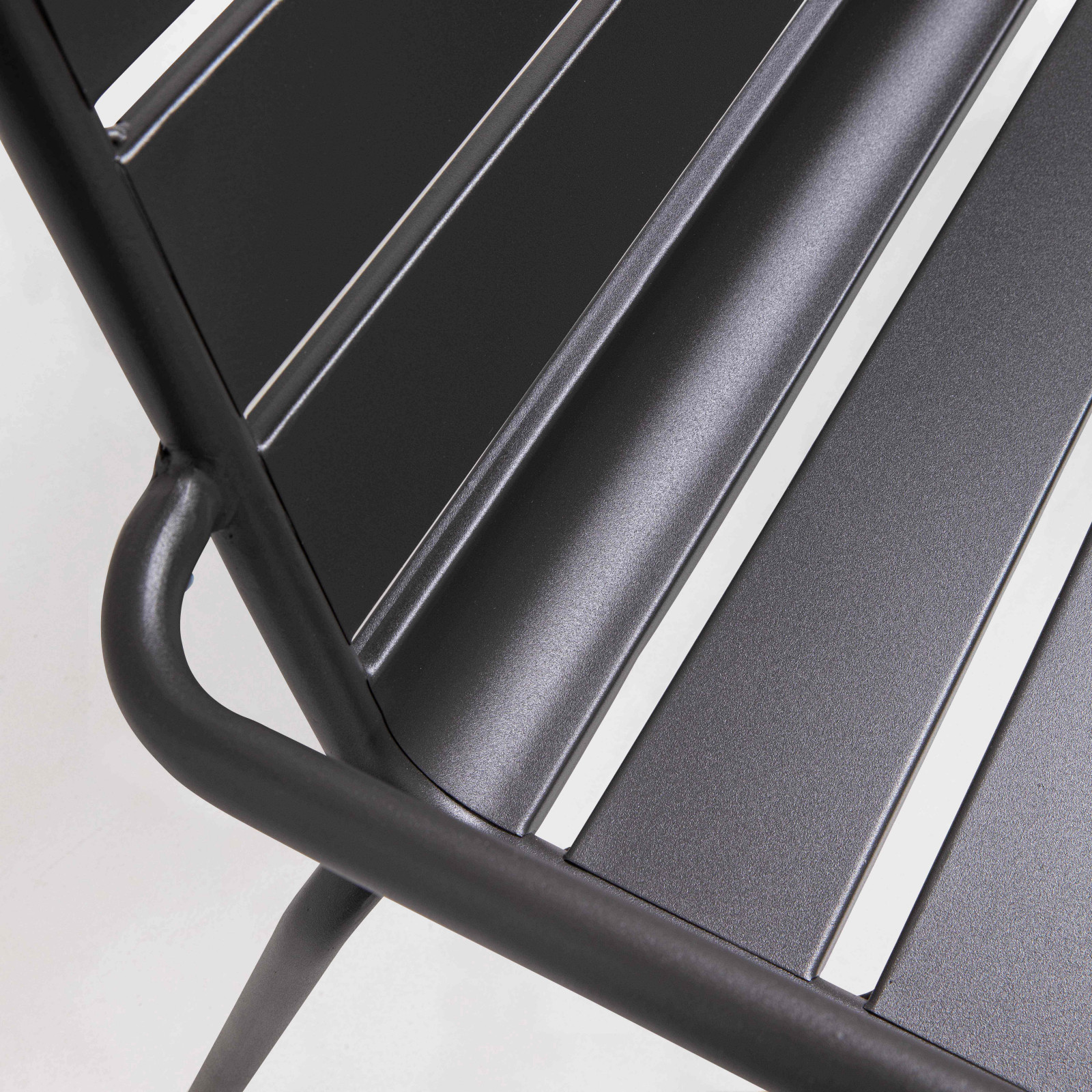 Zoom banc en métal extérieur gris