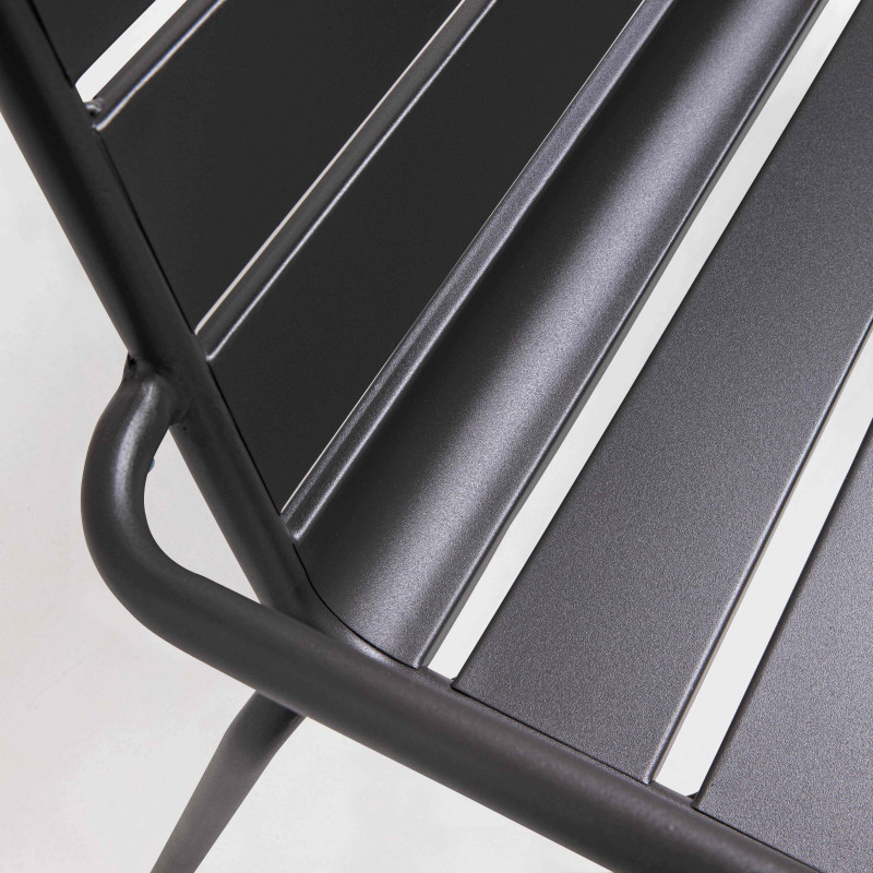 Zoom banc en métal extérieur gris