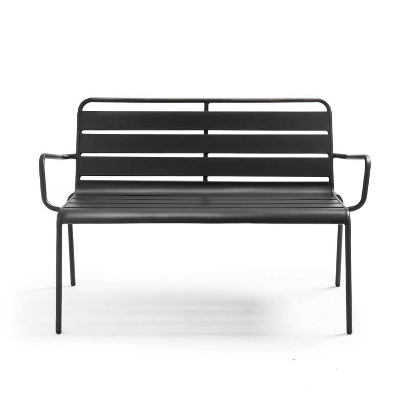 Banc de jardin gris en métal